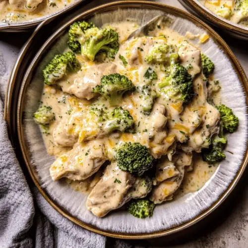 Crockpot Creamy Broccoli Cheddar Chicken