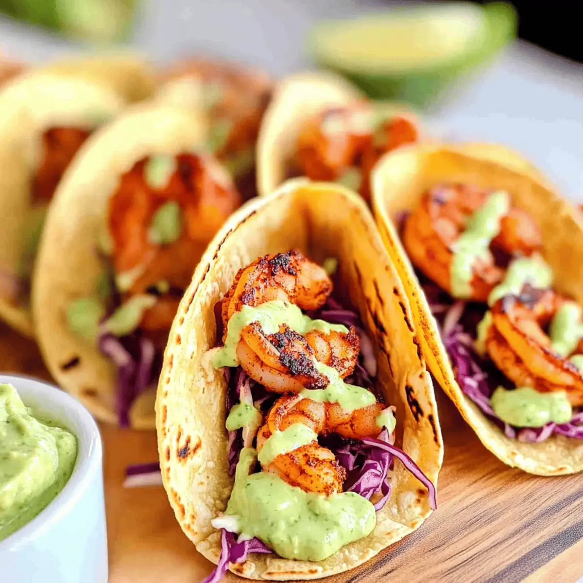 Spicy Shrimp Tacos with Creamy Avocado Crema