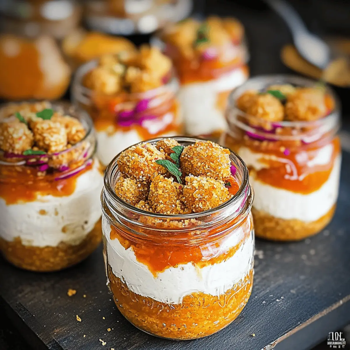 Motichoor Ladoo Cheesecake Jars
