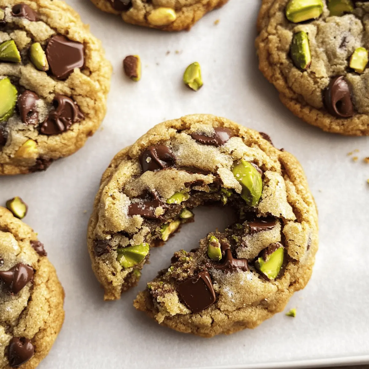 Pistachio Cream Chocolate Chip Cookies