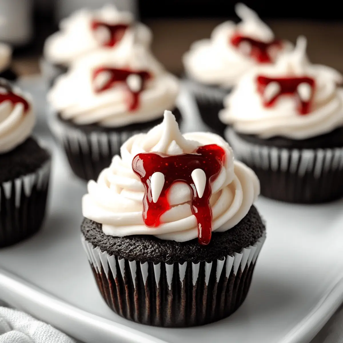 Halloween Vampire Bite Cupcakes