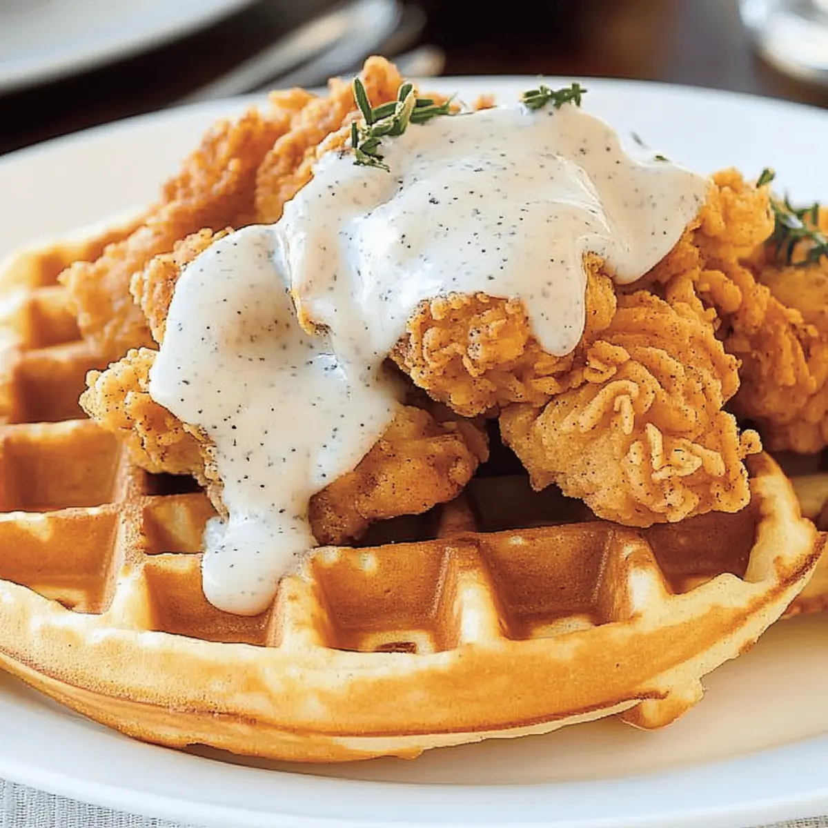 Oven-Fried Chicken with Waffles & White Gravy