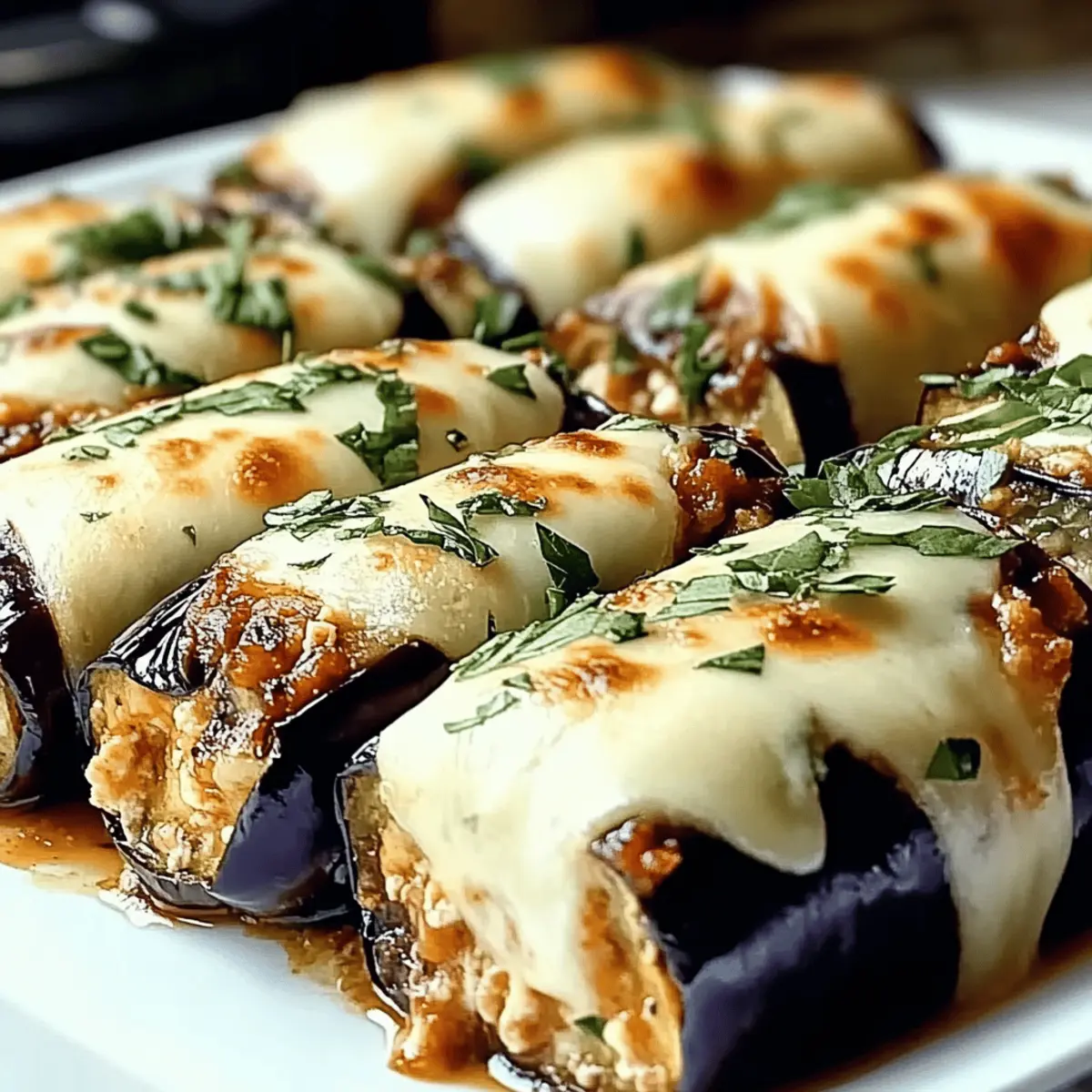 Vegetarian Cheesy Eggplant Rollups