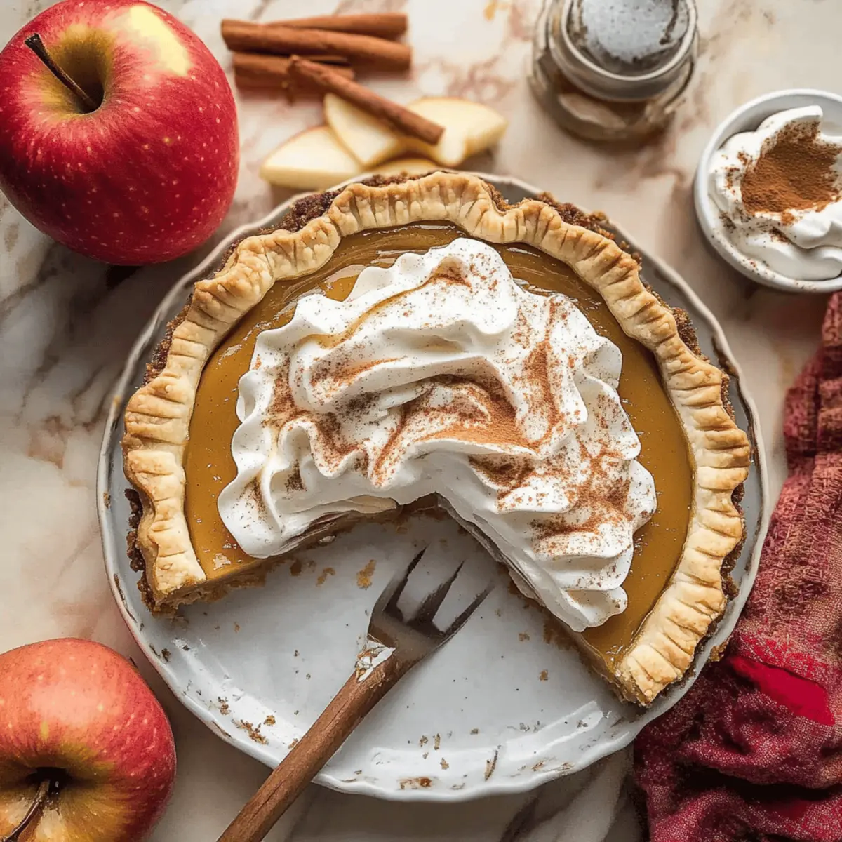 Apple Butter Pie with Cinnamon Whipped Cream