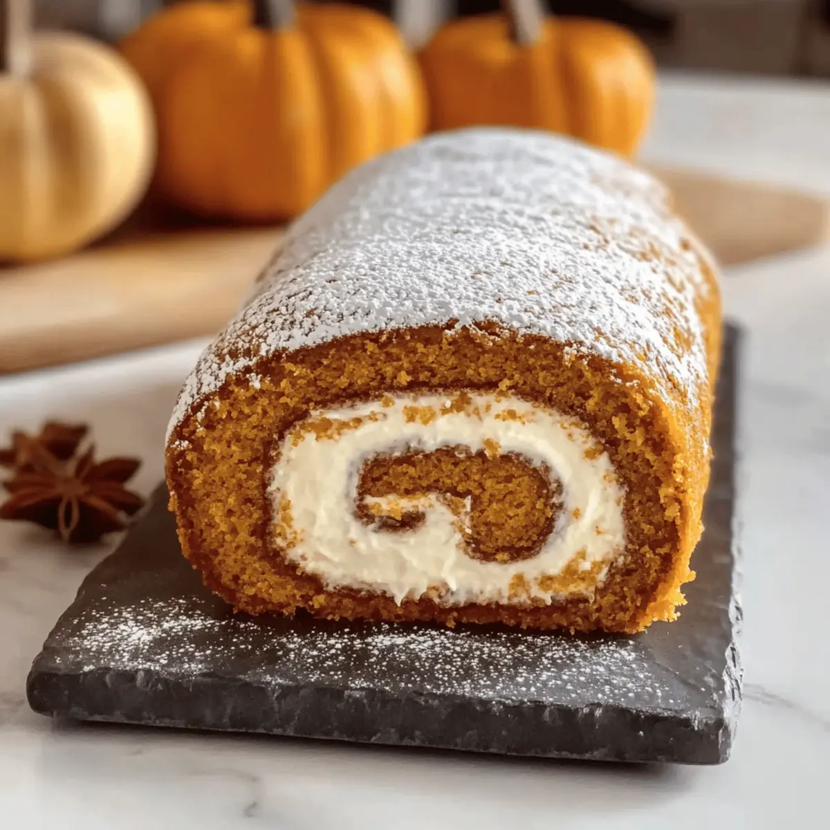 Creamy Pumpkin Spice Roll Cake